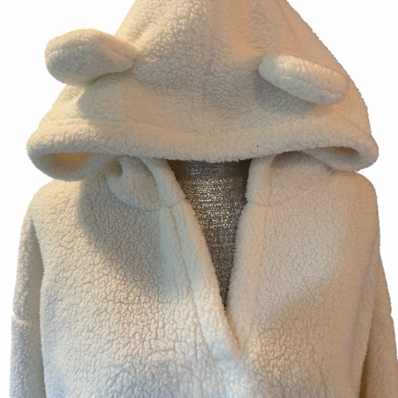 Gilly Hicks Ivory Sherpa Pullover Jacket Teddy slightly cropped - Picture 3 of 5